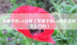 苹果手机wifi分享（苹果手机wifi分享密码怎么扫码）