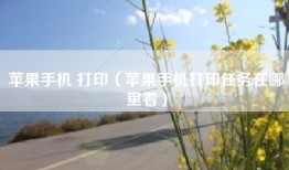 苹果手机 打印（苹果手机打印任务在哪里看）